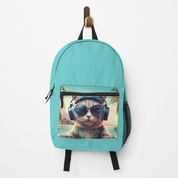 Item preview, cool cat with sunglasses earphones designed and sold by MichaAI.