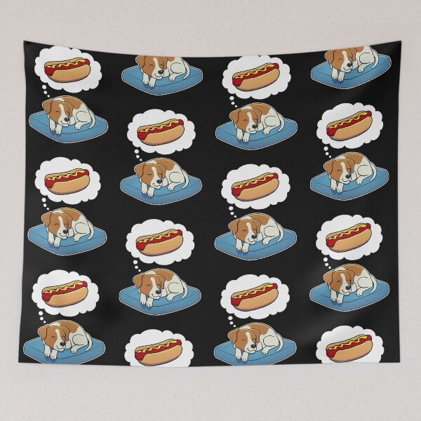 Item preview, Jack Russell Terrier dreaming about Hotdogs  designed and sold by SeaPauce.