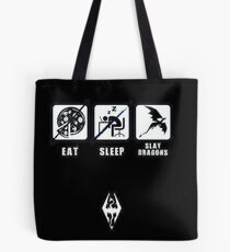 Skyrim - Eat, Sleep, Slay Dragons Tote Bag