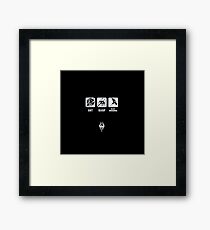 Skyrim - Eat, Sleep, Slay Dragons Framed Print
