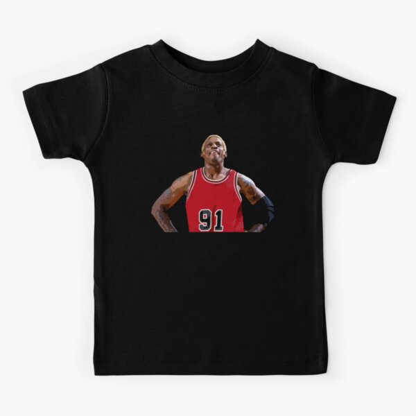 90s Dennis Rodman バスケットボールTシャツ 1998年製 Dennis Rodman Zig Zag Red Hair Rodzilla Hollywood 90's