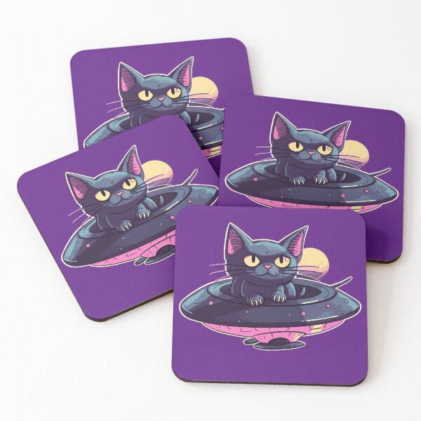 Item preview, Galactic Kitty in a UFO designed and sold by purrestrial-co.