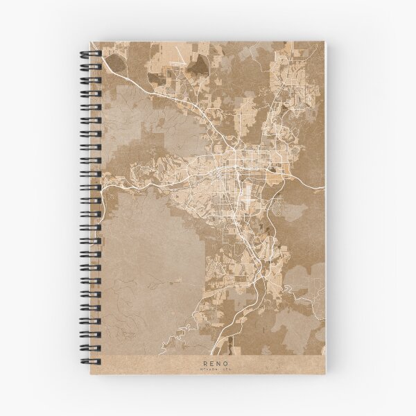 Item preview, Map of Reno (NV, USA) in sepia vintage style designed and sold by blursbyai.