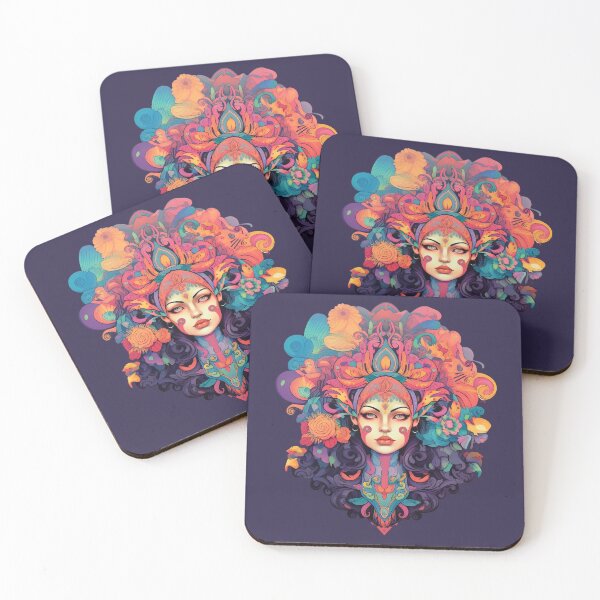 Item preview, Colorful Aesthetic Psychedelic Art Queen Charlotte Portrait  designed and sold by NapNapSleeper.