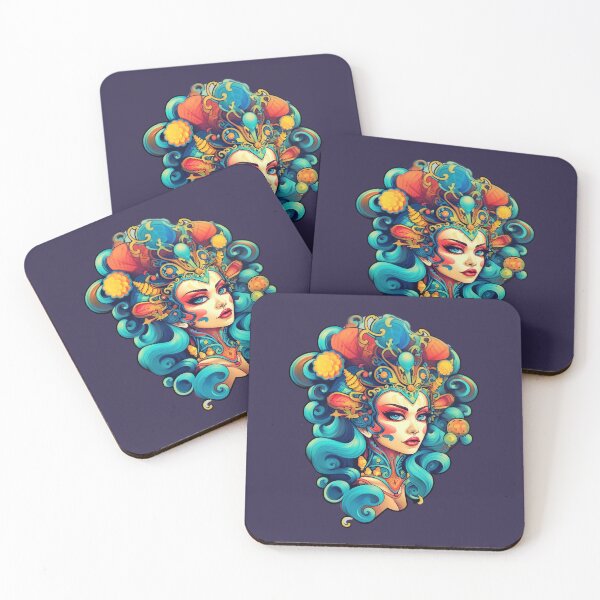 Item preview, Colorful Aesthetic Psychedelic Art Queen Portrait  designed and sold by NapNapSleeper.