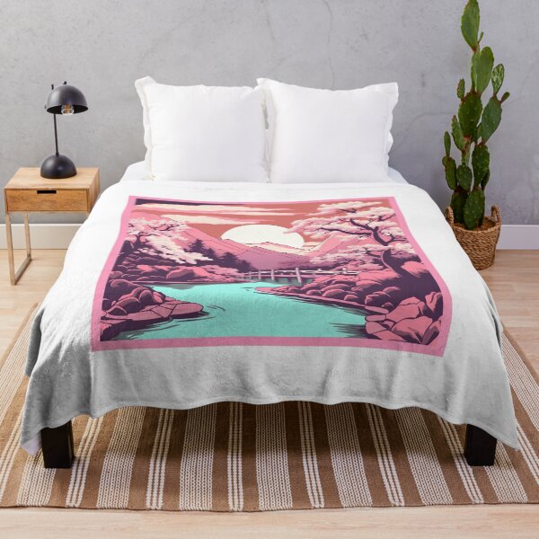 Item preview, Pink Japanese Landscape - Natural Harmony and Serenity designed and sold by Neuronexia.