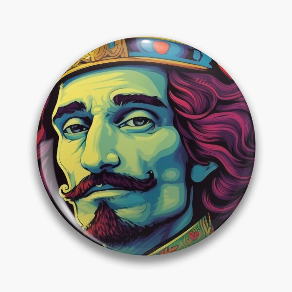 Item preview, King Charles Portrait - Colorful Aesthetic Psychedelic Art  designed and sold by NapNapSleeper.