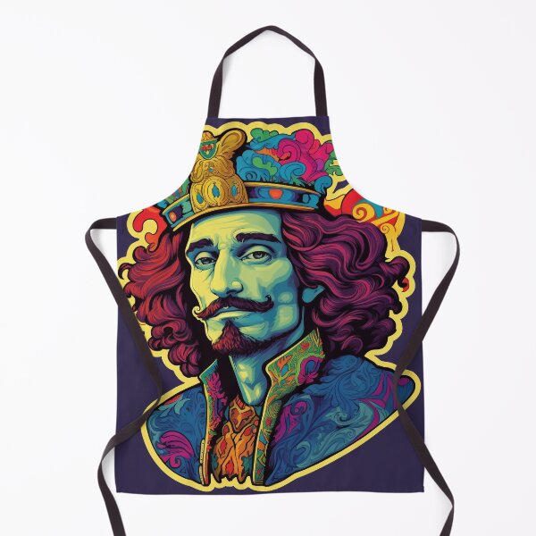 Item preview, King Charles Portrait - Colorful Aesthetic Psychedelic Art  designed and sold by NapNapSleeper.