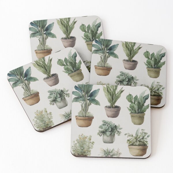 Item preview, bunch of potted plants pattern in watercolor  02 designed and sold by glanced2677.