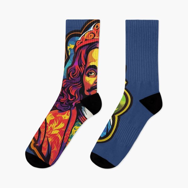 Item preview, King Charles Portrait - Colorful Aesthetic Psychedelic Art  designed and sold by NapNapSleeper.