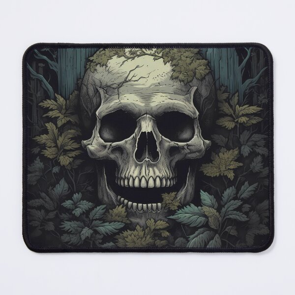 Item preview, Mossy and forest overgrown skull designed and sold by MDCGraphics.