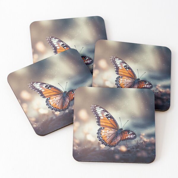 Item preview, "Monarch Butterfly Art Print - Vibrant 4K Digital Artwork of Butterfly Flight - Silver and Orange Home Decor in Ethereal Light, Inspired by Caras Ionut & Leonid Afremov designed and sold by stateofhuman.