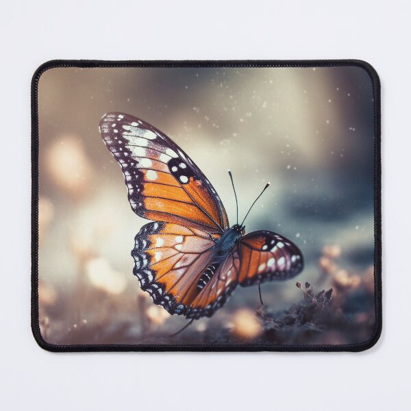 Item preview, "Monarch Butterfly Art Print - Vibrant 4K Digital Artwork of Butterfly Flight - Silver and Orange Home Decor in Ethereal Light, Inspired by Caras Ionut & Leonid Afremov designed and sold by stateofhuman.