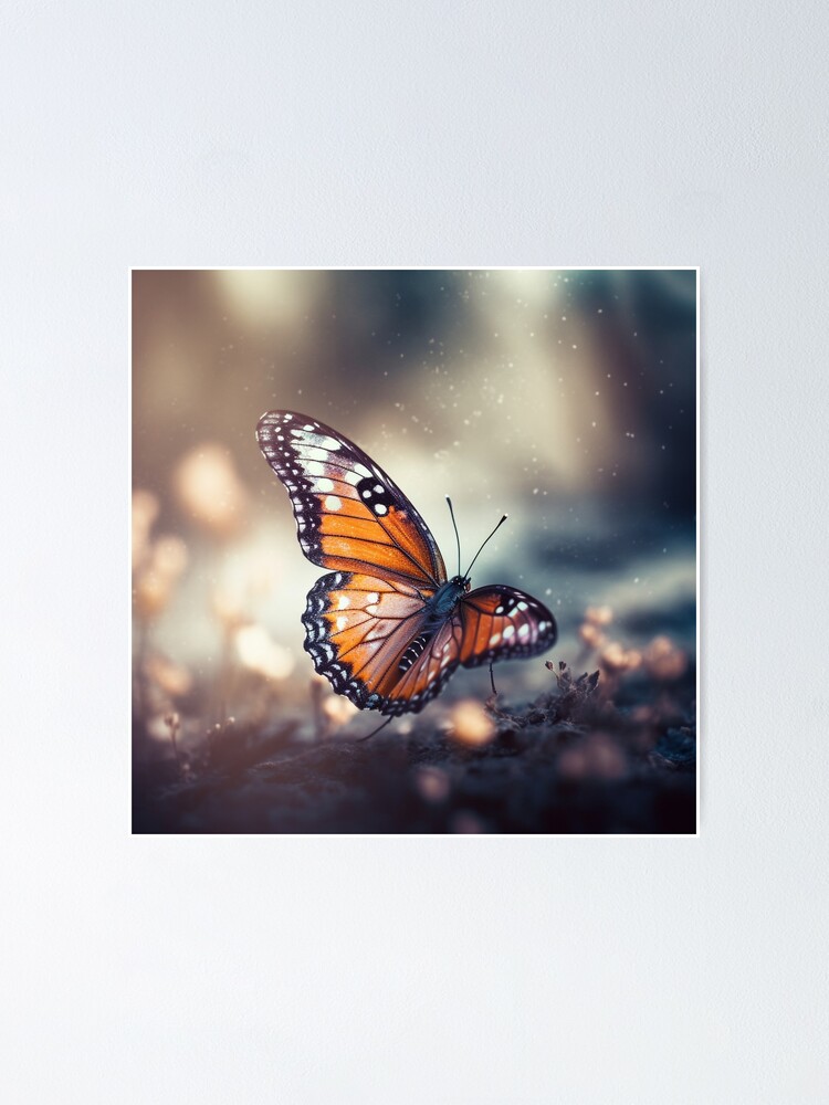 Monarch Butterfly Art Print - Vibrant 4K Digital Artwork of