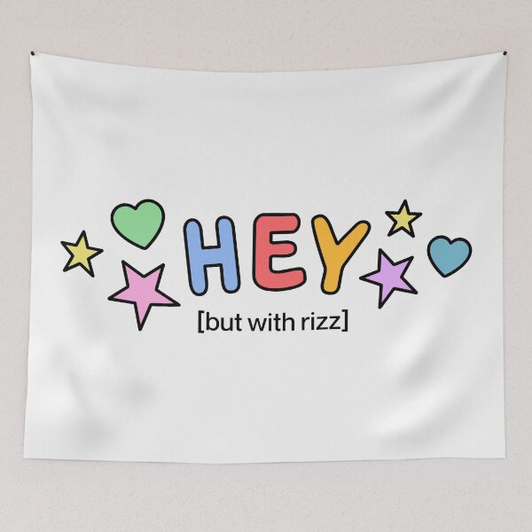 Item preview, Hey But With Rizz Rainbow Text designed and sold by stoicjimny.