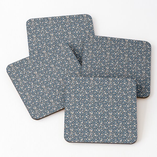 Item preview, Rose Shower Buff/Indigo designed and sold by Catherine Wallace Art.