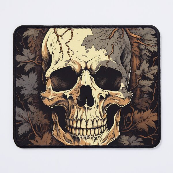 Item preview, Skull covered with moss and autumnal forest designed and sold by MDCGraphics.