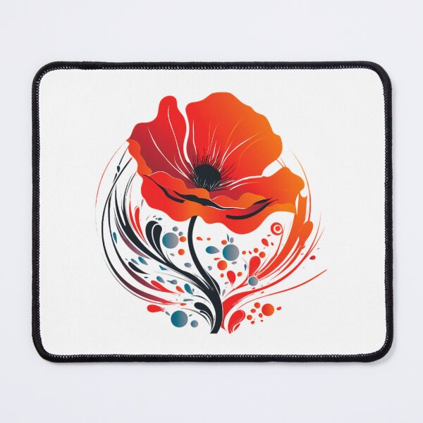 Item preview, abstract single poppy arrangement - Different logo size, position? Email me - designed and sold by Picture-Art.