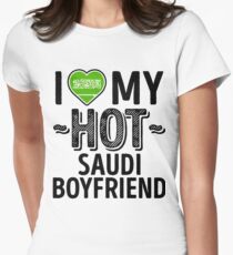 I Love My HOT Saudi Boyfriend - Cute Saudi Arabia Couples Romantic Love T-Shirts & Stickers Women's Fitted T-Shirt