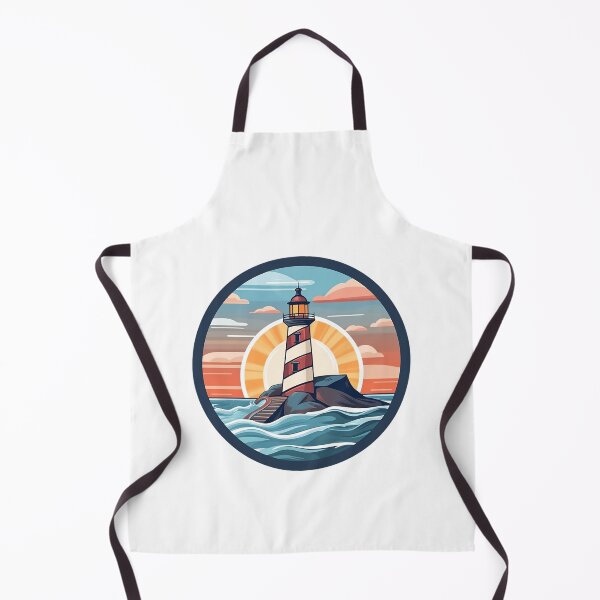 Item preview, colorful lighthouse on rock in ocean - Different logo size, position? Email me - designed and sold by Picture-Art.
