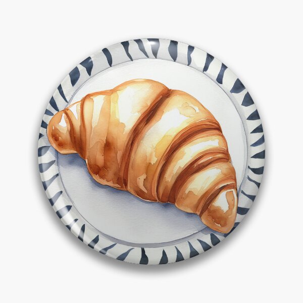 Item preview, Croissant on plate designed and sold by pocketart2023.