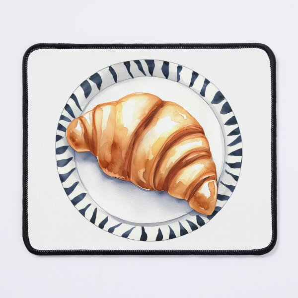 Item preview, Croissant on plate designed and sold by pocketart2023.