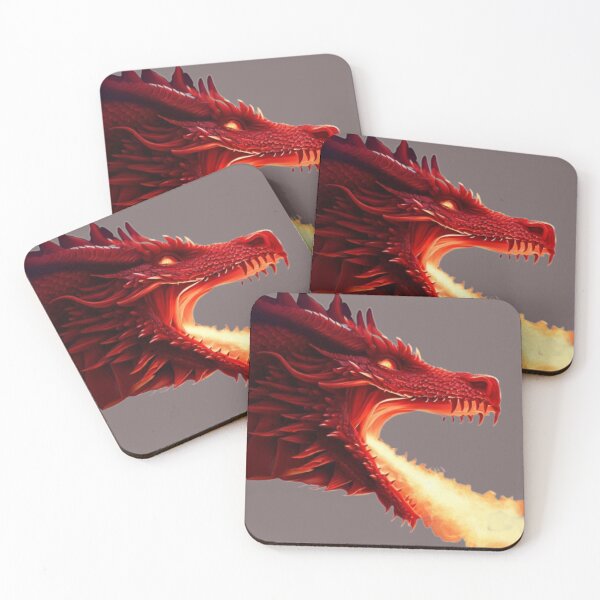 Item preview, abstract legend fairy tale red dragon breathing fire  designed and sold by JaroDesign2023.