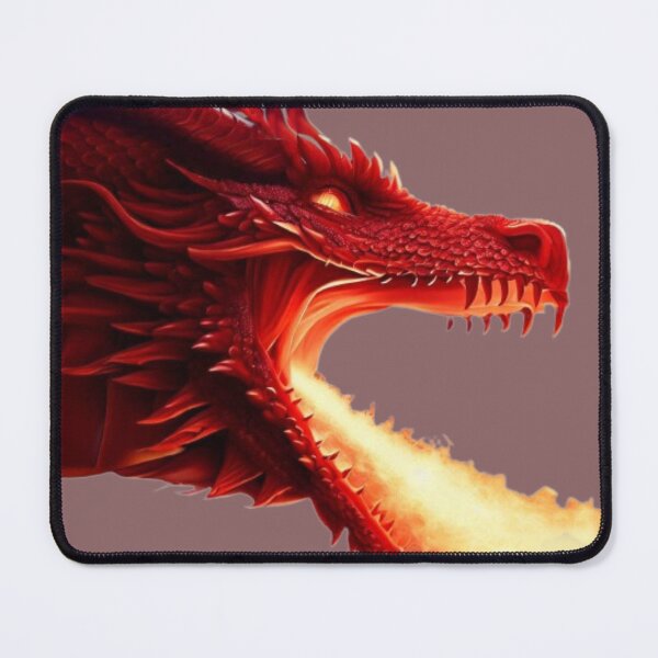 Item preview, abstract legend fairy tale red dragon breathing fire  designed and sold by JaroDesign2023.