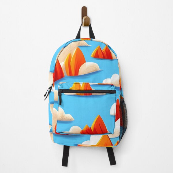 Item preview, Fluffy White Clouds Sky Orange Mountain Pattern designed and sold by druidwolfart.