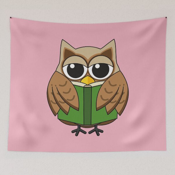Item preview, Cute Bookworm Owl Reading Book Cartoon designed and sold by BirdAtWork.