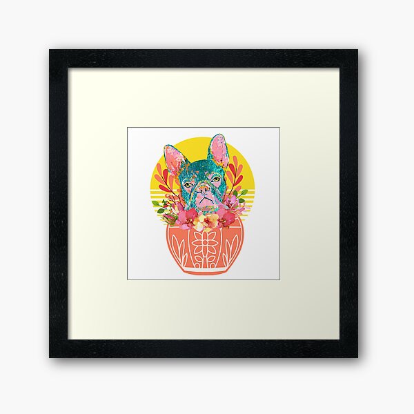 Item preview, French Bulldog in Flower Pot designed and sold by ginaisarty.
