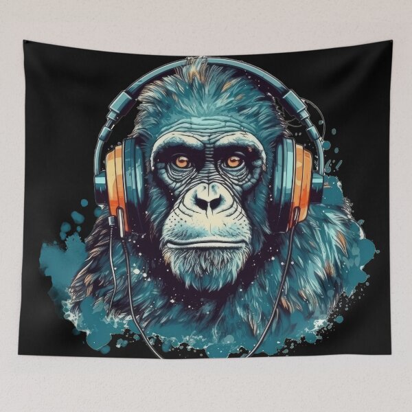 Item preview, Ben - The Monkey partying at Burning Man designed and sold by Pixelboys.