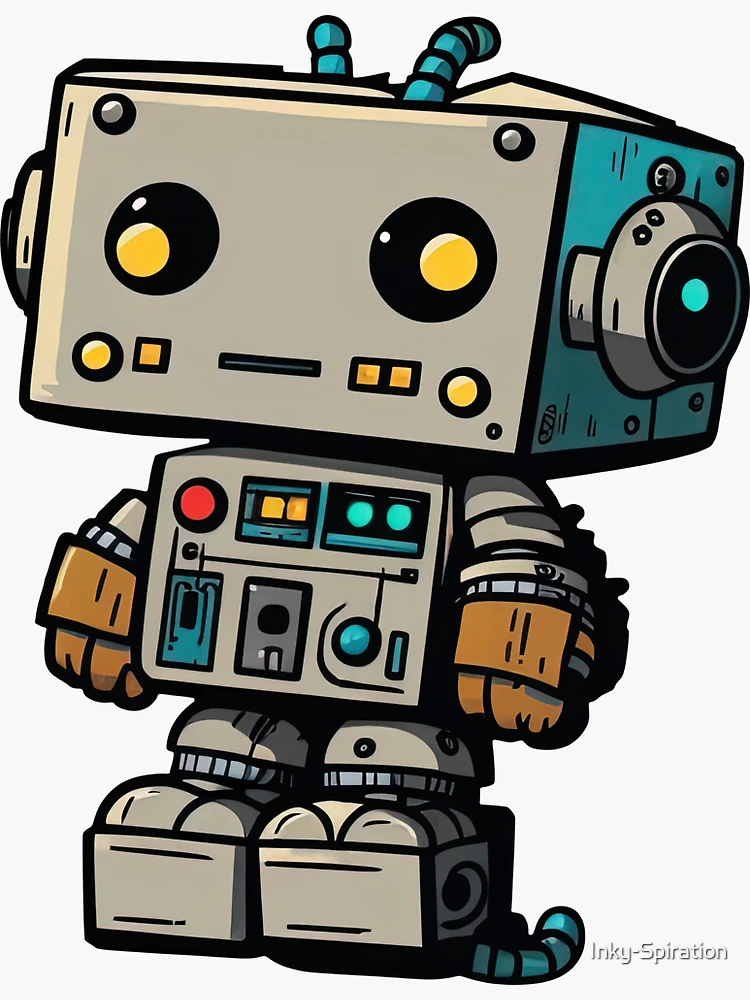 Cute Robot sticker 15 Sticker for Sale by Inky-Spiration