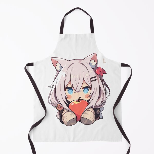 Item preview, Cute Kawaii Anime Cat Girl with an Apple designed and sold by CozyKawaiiArt.