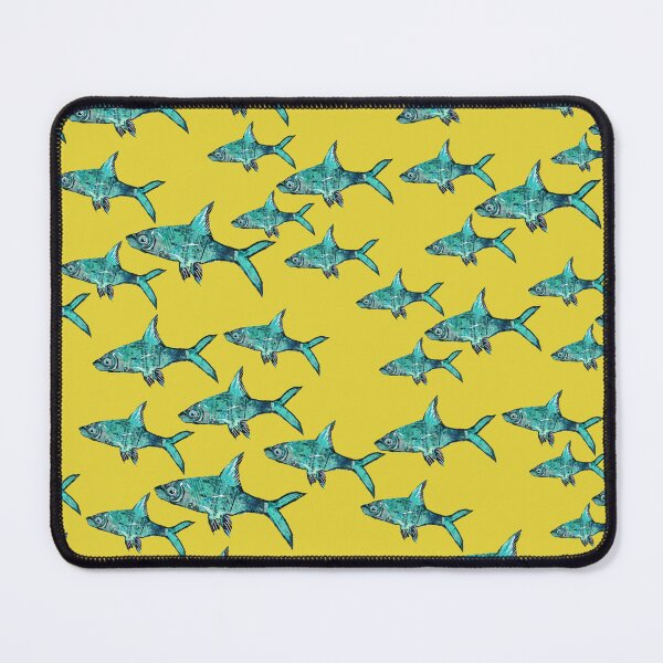 Item preview, Blue and Yellow Bala Shark Fish Repeating Pattern designed and sold by ginaisarty.