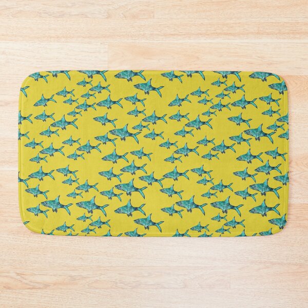 Item preview, Blue and Yellow Bala Shark Fish Repeating Pattern  designed and sold by ginaisarty.