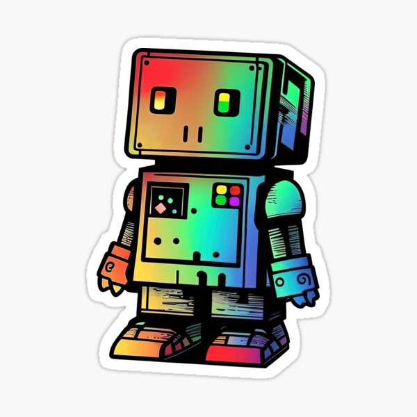 Cute Robot sticker 15 Sticker for Sale by Inky-Spiration