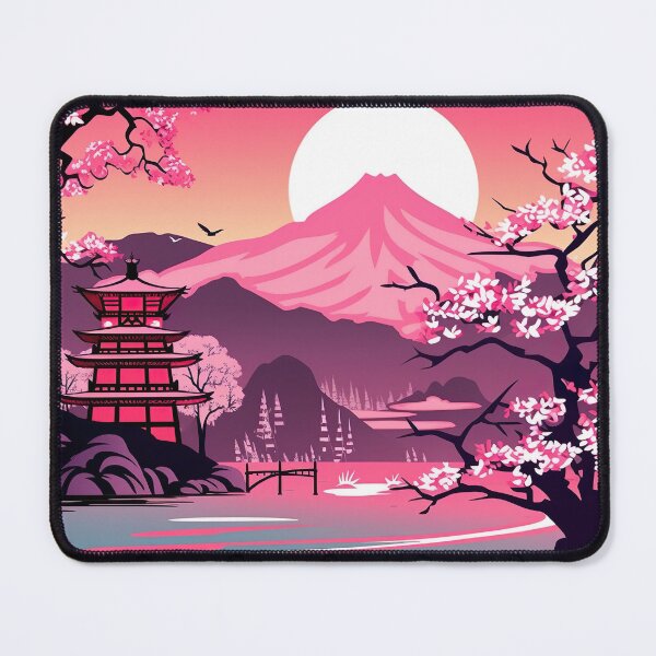 Item preview, Pink Japanese Landscape - Serenity and Elegance designed and sold by Neuronexia.