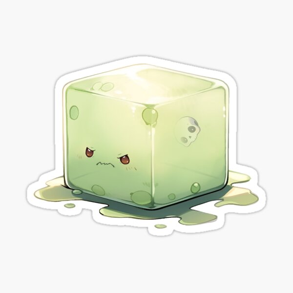 Grumpy Gelatinous Cube cuteAF Sticker
