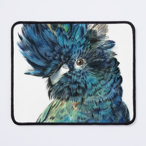 Item preview, Watercolor illustration of a parrot - red tailed black cockatoo designed and sold by MaryWatercolor.
