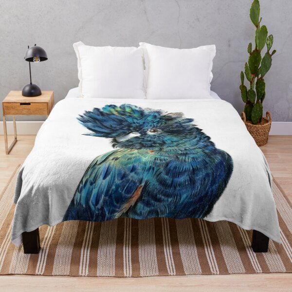 Item preview, Watercolor illustration of a parrot - red tailed black cockatoo designed and sold by MaryWatercolor.