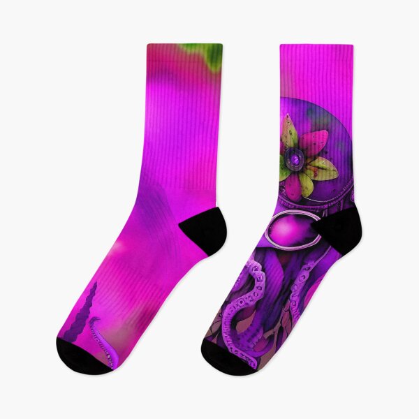 Item preview, Steampunk Octopus Retrofuturism - Lilac and Pink Cephalopod - AI Generated Art 5 of 8 designed and sold by Beachy.