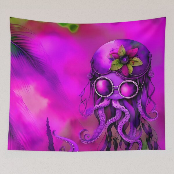 Item preview, Steampunk Octopus Retrofuturism - Lilac and Pink Cephalopod - AI Generated Art 5 of 8 designed and sold by Beachy.