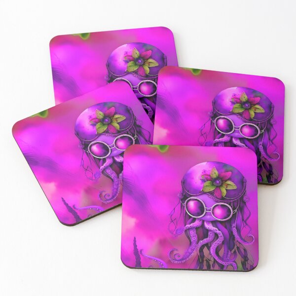 Item preview, Steampunk Octopus Retrofuturism - Lilac and Pink Cephalopod - AI Generated Art 5 of 8 designed and sold by Beachy.