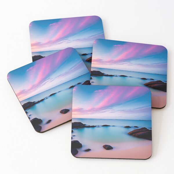Item preview,  A Tranquil Beachfront Scene With a Bright, Pastel-Colored Sky and a Gentle Breeze, Ai Generated Art designed and sold by AiGens.