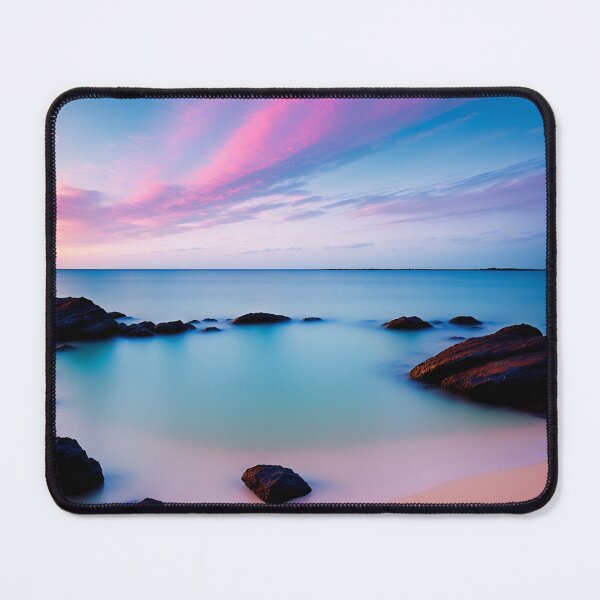 Item preview,  A Tranquil Beachfront Scene With a Bright, Pastel-Colored Sky and a Gentle Breeze, Ai Generated Art designed and sold by AiGens.