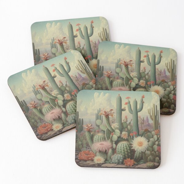 Item preview, Cacti scenery Vintage Illustration designed and sold by Happy Mood Design.