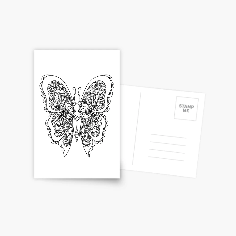 Adult Coloring Book Style Butterfly  Spiral Notebook for Sale by  PingvinStudioz