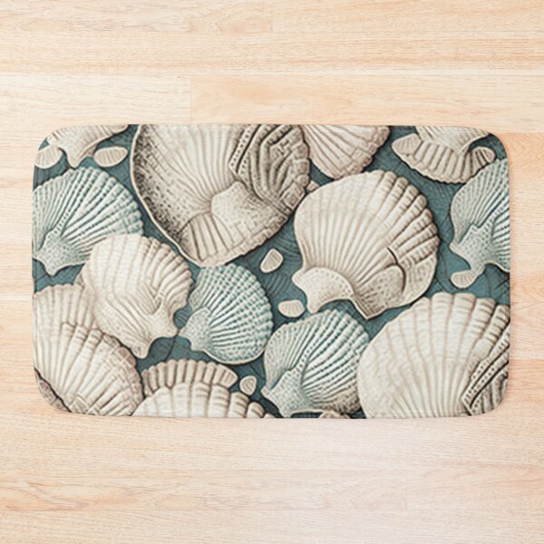 Item preview, Teal vintage seashells designed and sold by hamptonstyle.