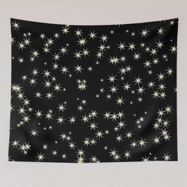 Item preview, Night Sky Star Pattern in Pale Gold on Black designed and sold by Trevor Hirst.